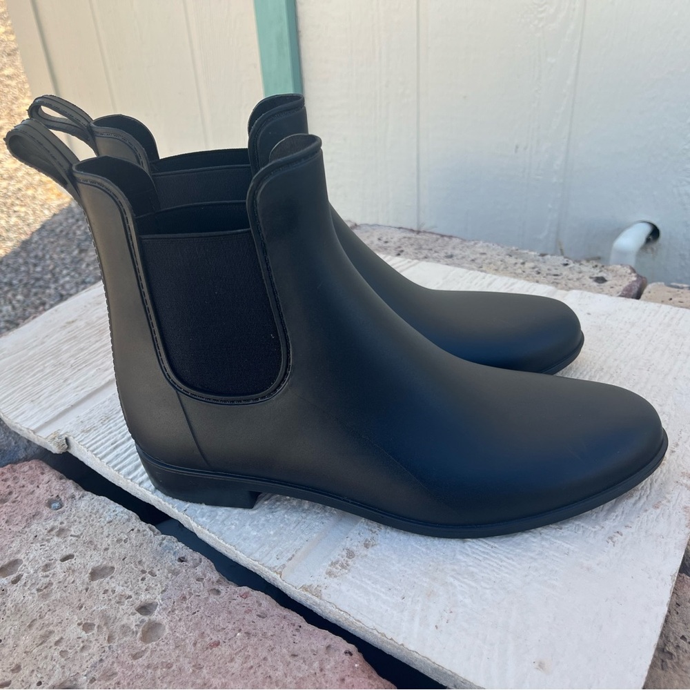 J.Crew Black Rain Boots 10